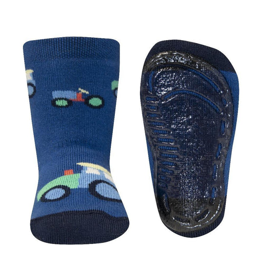 Ewers Train Navy Anti Slip Socks 德國藍色火車嬰兒防滑襪 (8-9m)