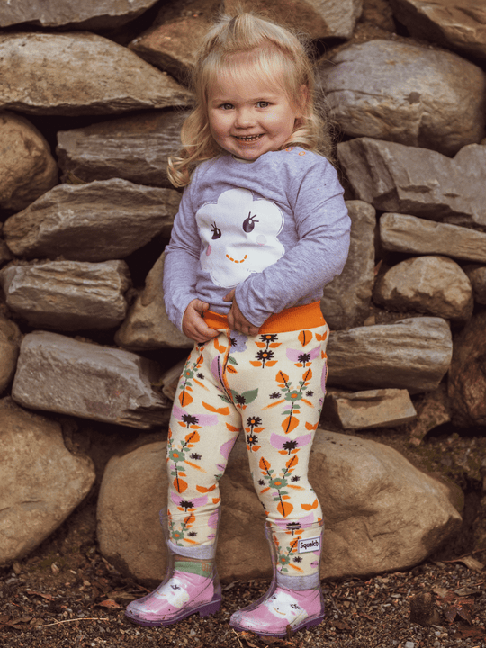 Blade and Rose Flower Face Princess Sleeve Top 花花臉純棉彈力嬰兒(公主袖)長袖衫