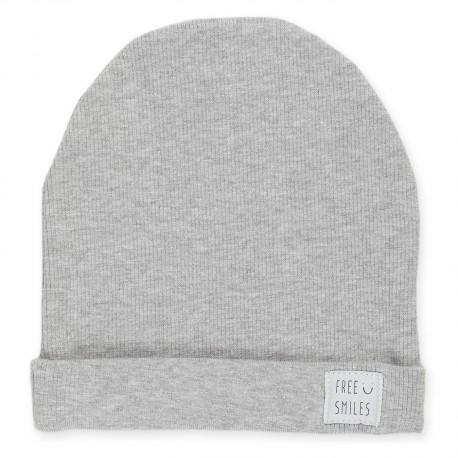 GREY COTTON RIB BABY HAT 純棉羅紋嬰兒帽