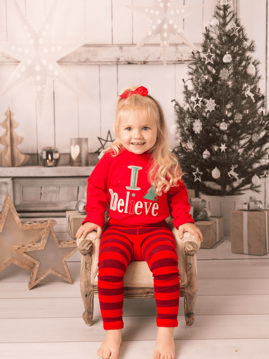 Blade and Rose I Believe Christmas Top 紅色聖誕全棉彈力嬰兒長袖衫