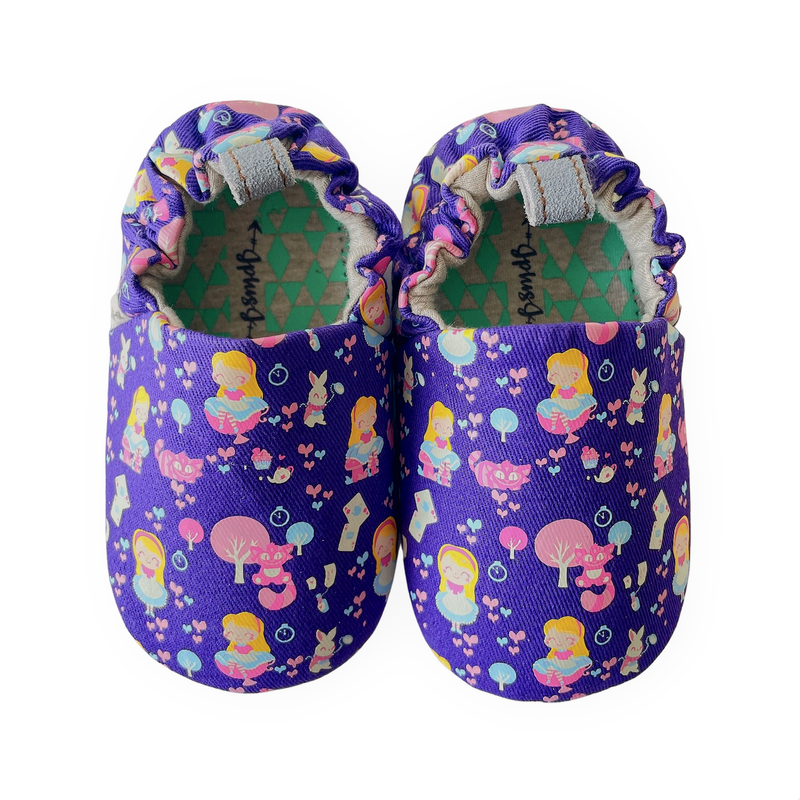 JplusJ Wonderland Purple Organic Baby Shoes 紫色"Wonderland"有機棉學步鞋
