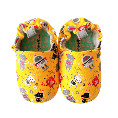 JplusJ Robot Yellow Organic Baby Shoes 黃色小機械人有機棉學步鞋