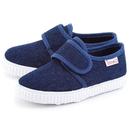 Cienta Velcro Denim 牛仔藍魔術貼西班牙小童帆布鞋(EU24-27)
